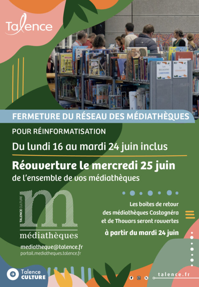 Fermeture du réseau des médiathéques