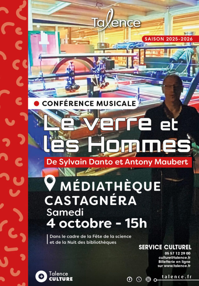 CONFÉRENCE MUSICALE Le verre et les hommes de Sylvain Danto & Anthony Maubert