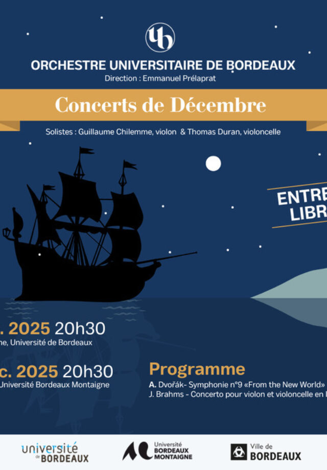 Concert de décembre de l'OUB - Mardi 9 décembre à Station Marne