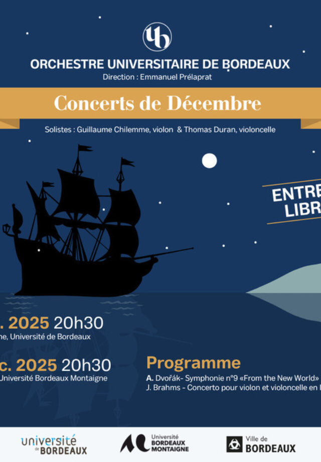 Concert de décembre de l'OUB - Mercredi 10 Décembre à l'Amphi 700, Pessac