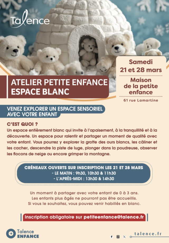 Atelier petite enfance – Espace blanc