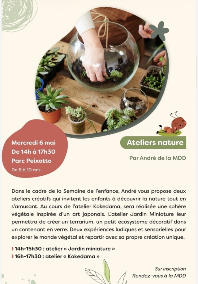 Ateliers nature enfants : Jardin miniature & Kokedama