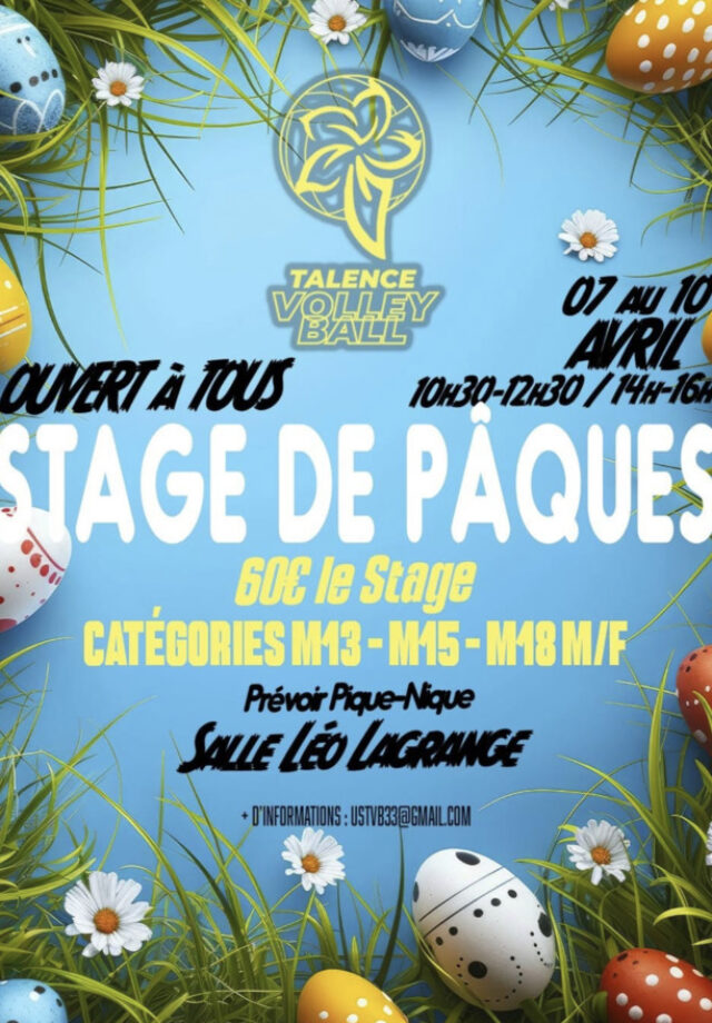 Stage de volley – Vacances de Pâques