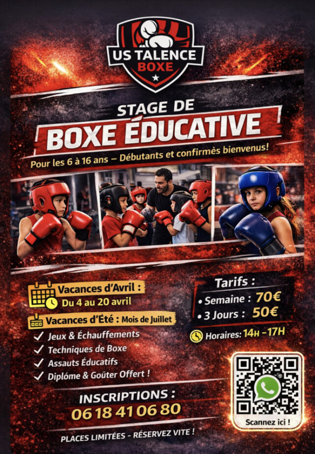 Stage de boxe éducative – Vacances d’avril